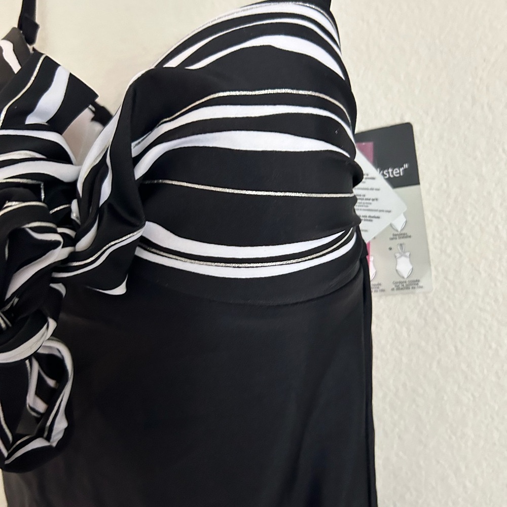 NWT Christina Black and White Striped Swimsuit 🌹 the trickster suit - Picture 2 of 7